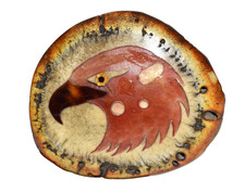 Vtg 1983 Signed Western Elk Antler Burr Hand Craved Shell Eagle Head Belt Buckle