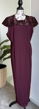Burgundy Sequins Party Formal Wedding Dress Sz. XXL