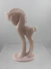 Vintage Mosser Glass PINK Milk Slag Pony Trojan Horse 5.5” Figurine