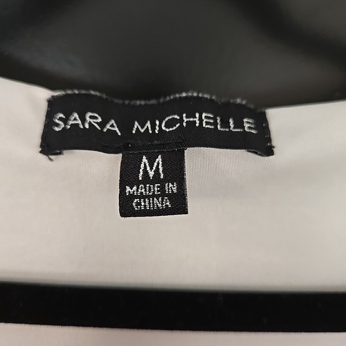 Blusa Sara Michelle M Mediana Lunares Blusa Burbuja Dobladillo Cadena Cuello Top - Imagen 8 de 12
