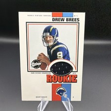 2001 Upper Deck Vintage Rookie Threads Drew Brees #DRVT Chargers Jersey Card. rookie card picture