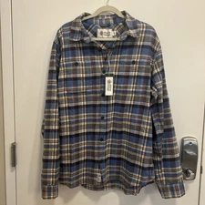 ALPINE DESIGN ' FLANNEL ' MENS ' PRE-WASHED ' BLUE/CLAY MEADOWS - LARGE