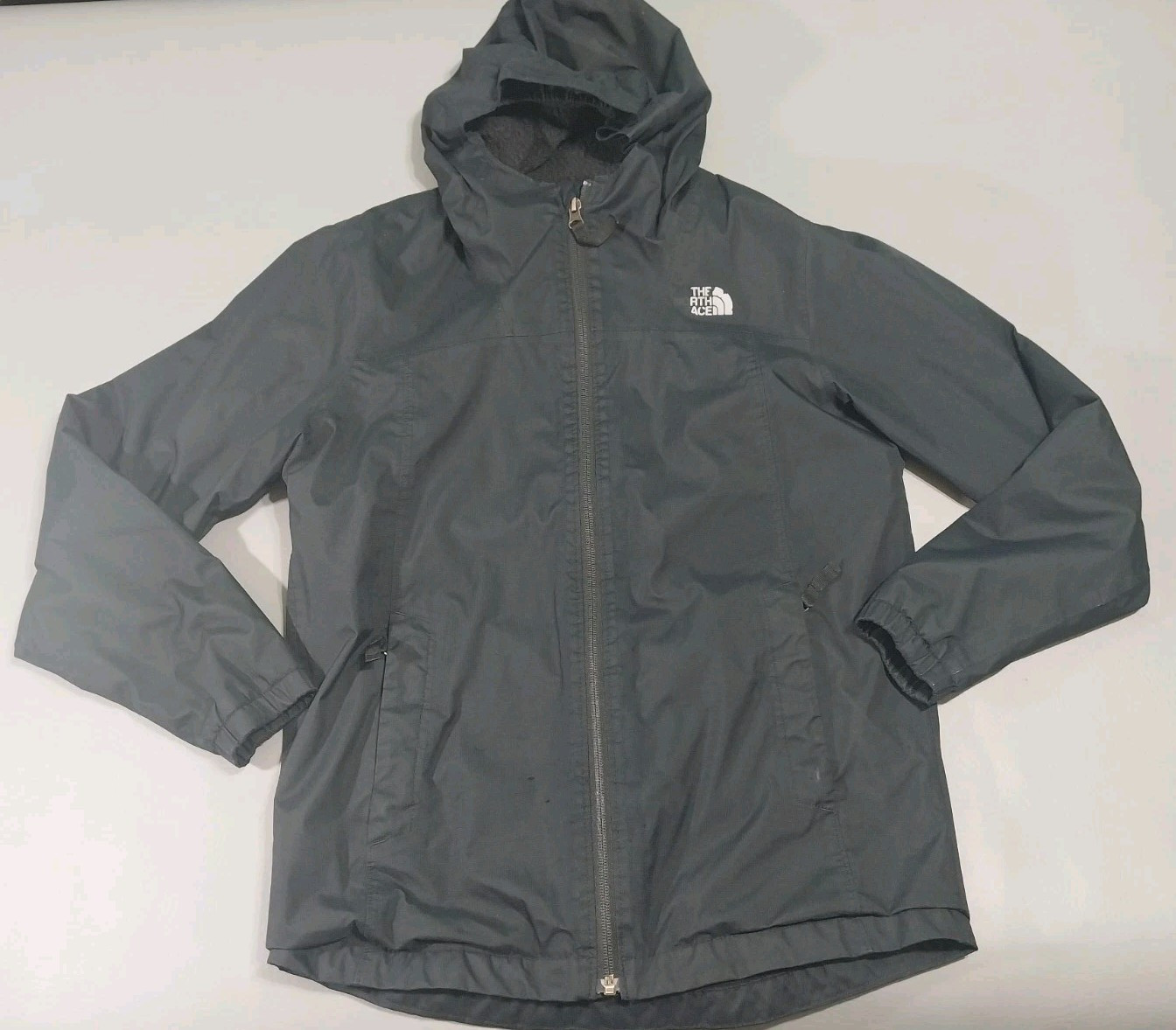 The North Face Windwall Youth Black Fleece Lined Shell Jacket Boys Large 14-16