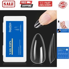 Beetles Gel Nail Tips Almond Medium Shape Nails, 500Pcs Pre Shaped Soft Nail ...