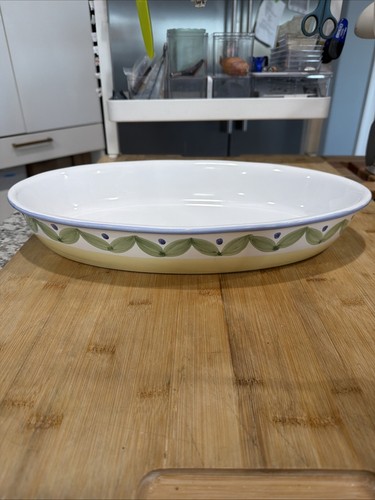 Servizio da forno ovale 17” Williams Sonoma Marisol vintage ceramica italiana blu * - Foto 1 di 6