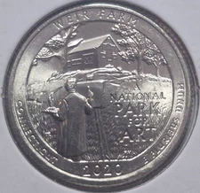 2020 Weir Farm CT D America the Beautiful Quarter - BU - Uncirculated