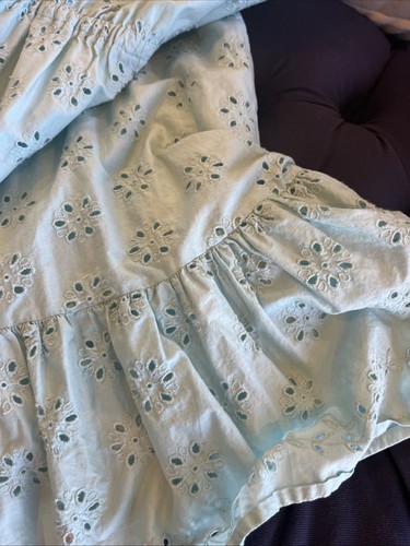 Vineyard Vines Girls Eyelet Dress With Pockets, XL Seafoam Green/blue - Picture 5 of 9