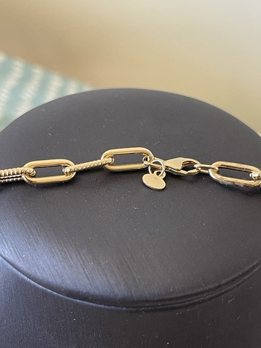 14k fancy link necklace gold 18” - Picture 3 of 7