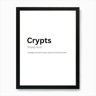 Crypts Definition Meaning Art Print Framed Wall Art Poster Canvas Print Picture