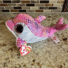 Ty Beanie Boos - SPARKLES the Pink Dolphin 6" NEW MWMTs Plush Stuffed Animal Toy