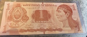 Two Honduras $1 Lempira’s Native American Consecutive Serial Numbers Circulated