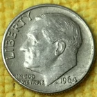 1964-D Roosevelt DIME *90% SILVER, KM #195 Actual Coin Shown.