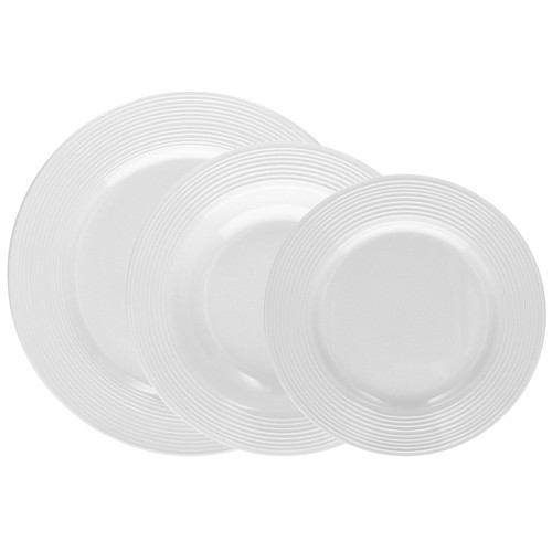 Servizio Piatti 6 Persone TOGNANA Circles Set 18 Pezzi Porcellana Bianco Cerchi - Foto 4 di 8