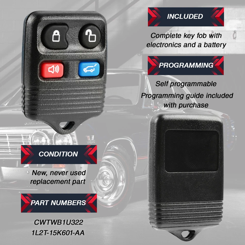 2 Remote Fob for 2005 2006 2007 2008 2009 2010 2011 Mercury Mariner CWTWB1U345 Foto 4 de 4