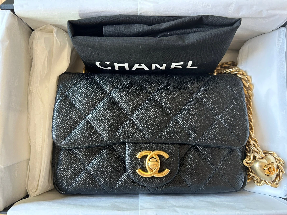 CHANEL Caviar Quilted Mini Rectangular Flap Black 1314009