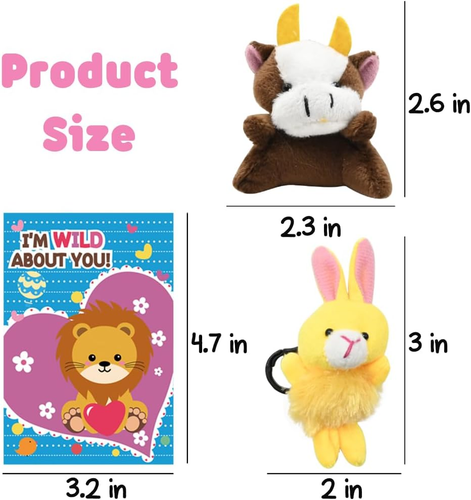 28PCS Valentine'S Day Mini Plush Animals Toys, Small Stuffed Animal Keychain Ani - Picture 3 of 7