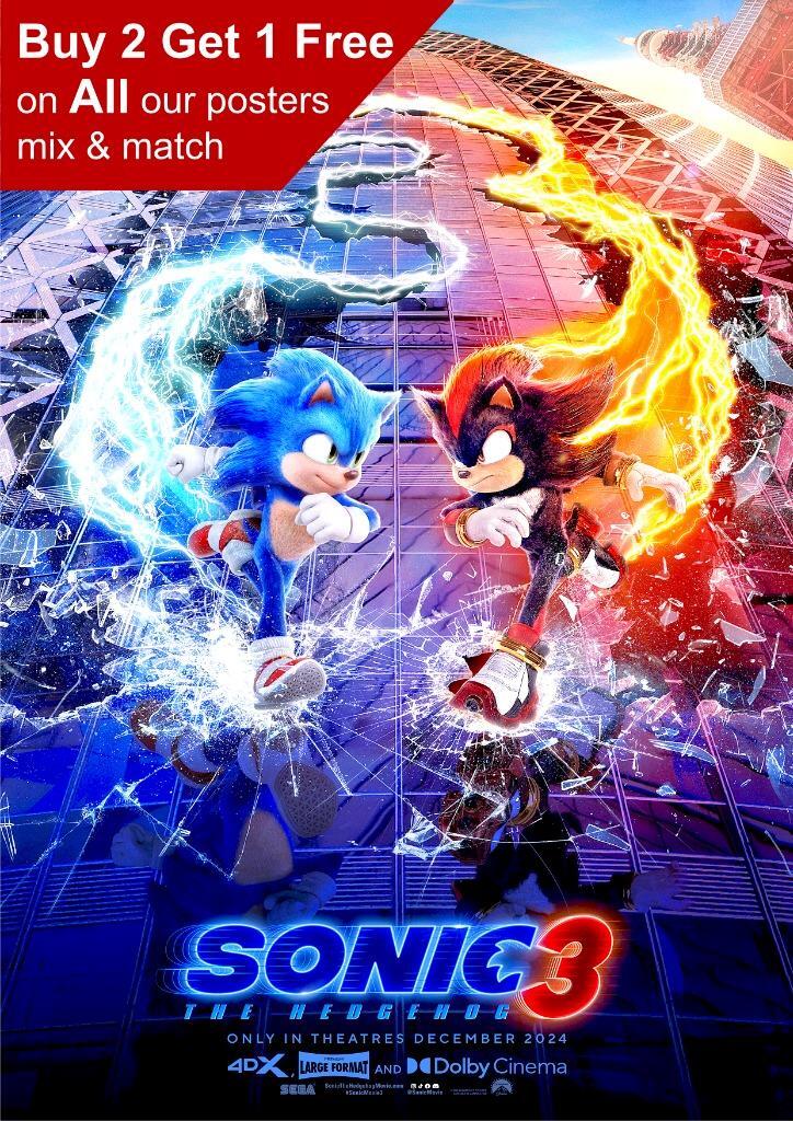Sonic The Hedgehog 3 2024 Teaser Movie Poster | eBay