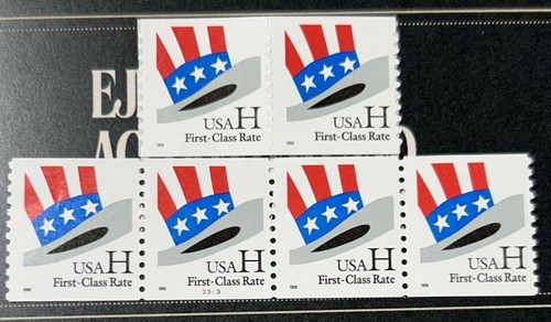 6 USA scarce H series (not really) First Class 33c Rate stamp Blocks 4+2 Free SH