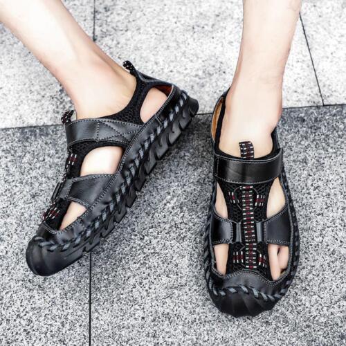 Sandalias para hombre Cungel Cuero genuino Sandalias de verano informales Zapatos para hombre Playa romana - Imagen 5 de 15