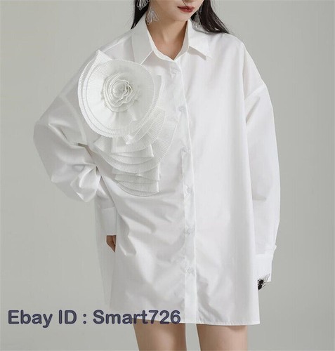 Japanese Women Long Sleeve Button Shirt Casual Mini Shirtskirt Loose Fashion - Picture 18 of 27