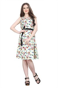 New Design Women S Digital Printed American Crepe One Piece Dress With Belt Ebay
