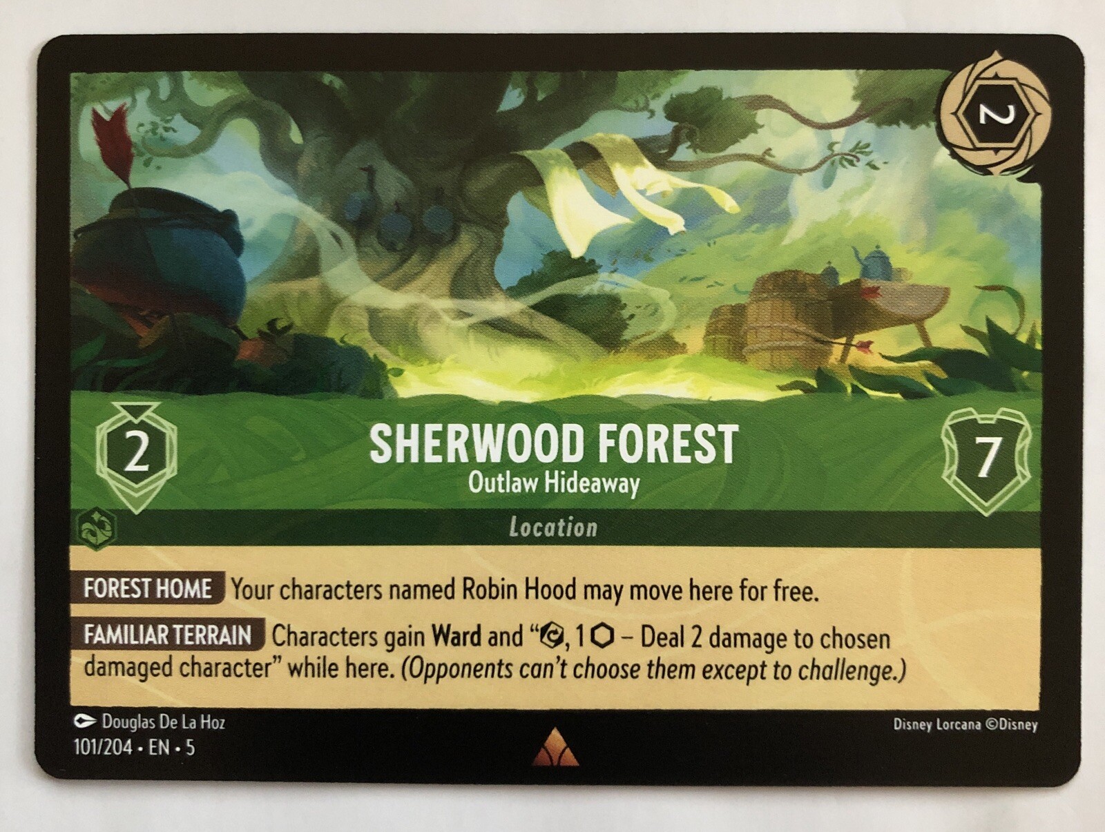 Disney Lorcana Shimmering Skies Sherwood Forest Outlaw Hideaway 101/204 NM Rare