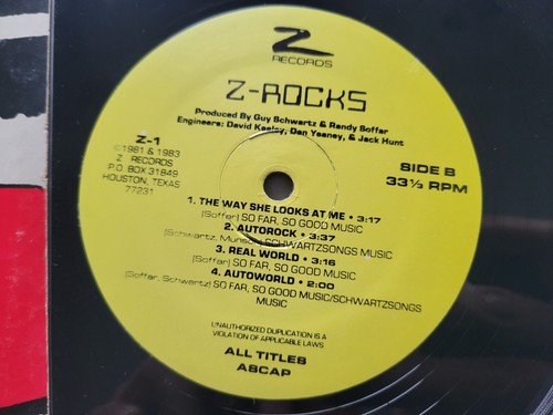 Z-ROCKS - Self Titled s/t 1981 PRIVATE POWER POP NEW WAVE Guy Schwartz LP - Picture 4 of 4