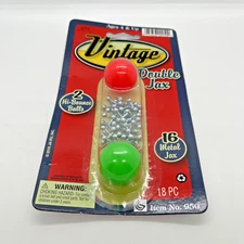 JA-RU Vintage Metal Jacks Game Set/Two Bouncy Balls Mini Jax Toy. Classic Family