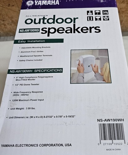 NEU Yamaha Outdoor 2-Wege Lautsprecher Modell NS-AW190WH - Bild 4 von 8