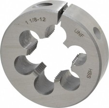 Value Collection 1-1/8 - 12 UNF HSS Round Adjustable Die 2-1/2" OD, RH Thread