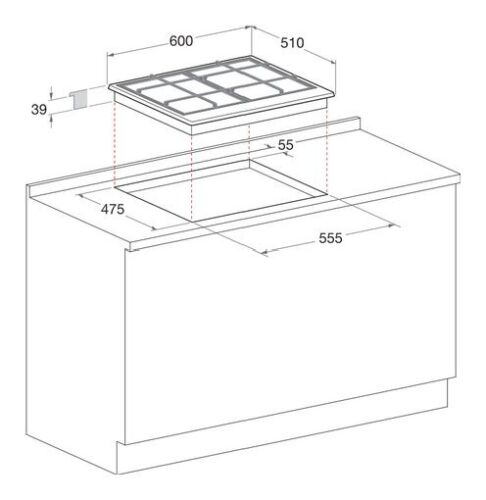 Hotpoint Piano cottura gas 4 zone Pcn 640 Towr Ha Bianco antico (60cm) F154759 - Foto 2 di 2