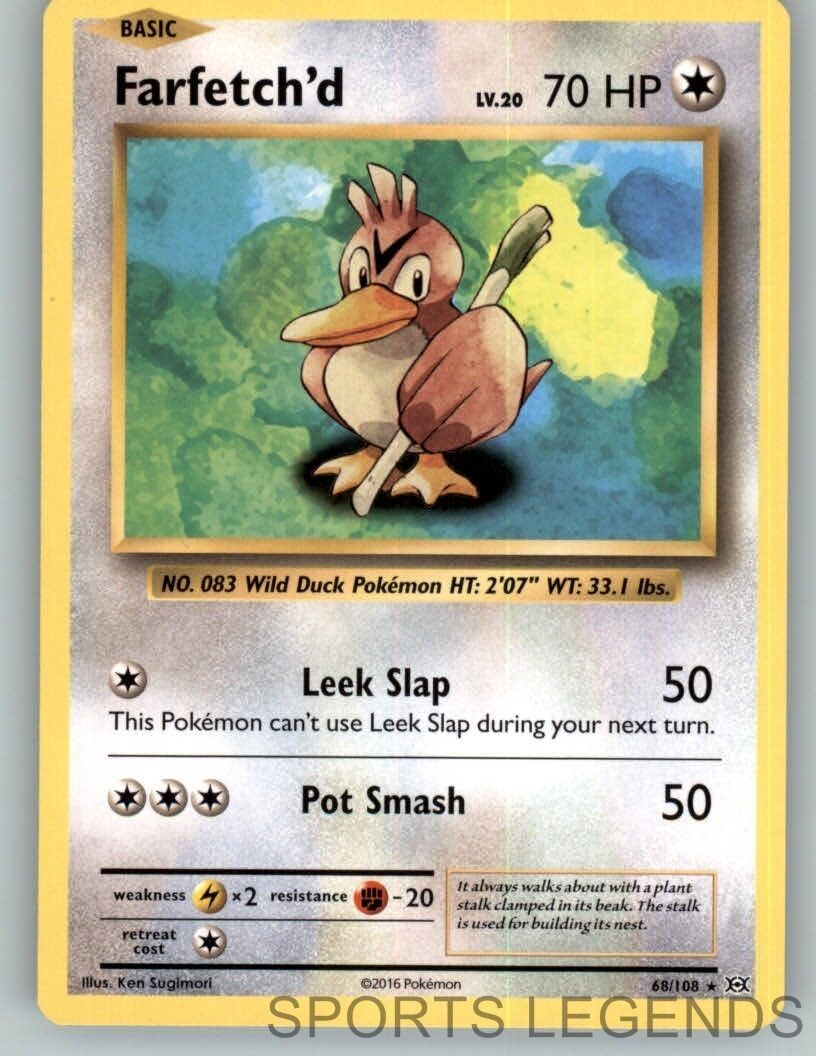 2016 Pokemon Card **Farfetch'd Lv.20** Evolutions XY Set No. 68/108 - Rare