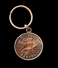 Ontario Province Canada Trillium Flower Souvenir Key Chain Keychain Porte Cle
