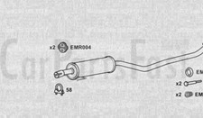 EXTY3101 EXTY3EXHAUST Réparation Silencieux Toyota Corolla 1.6 Est 12/2001 À
