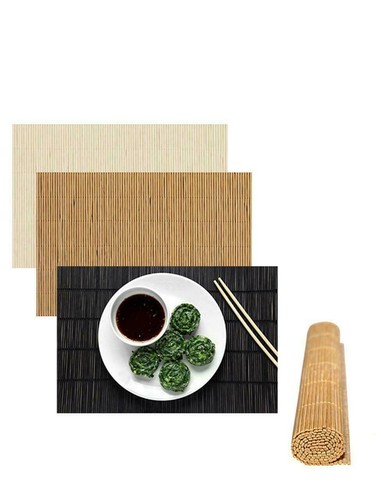 Tovagliette bambù tovagliette asiatiche orientali stoviglie legno pranzo grandi 45 x 30 cm - Foto 6 di 7