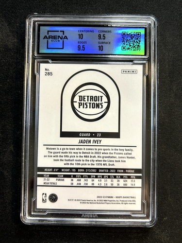 Jaden Ivey 2022-23 Panini NBA Hoops - Hoops Tribute #285 RC - Imagen 2 de 2