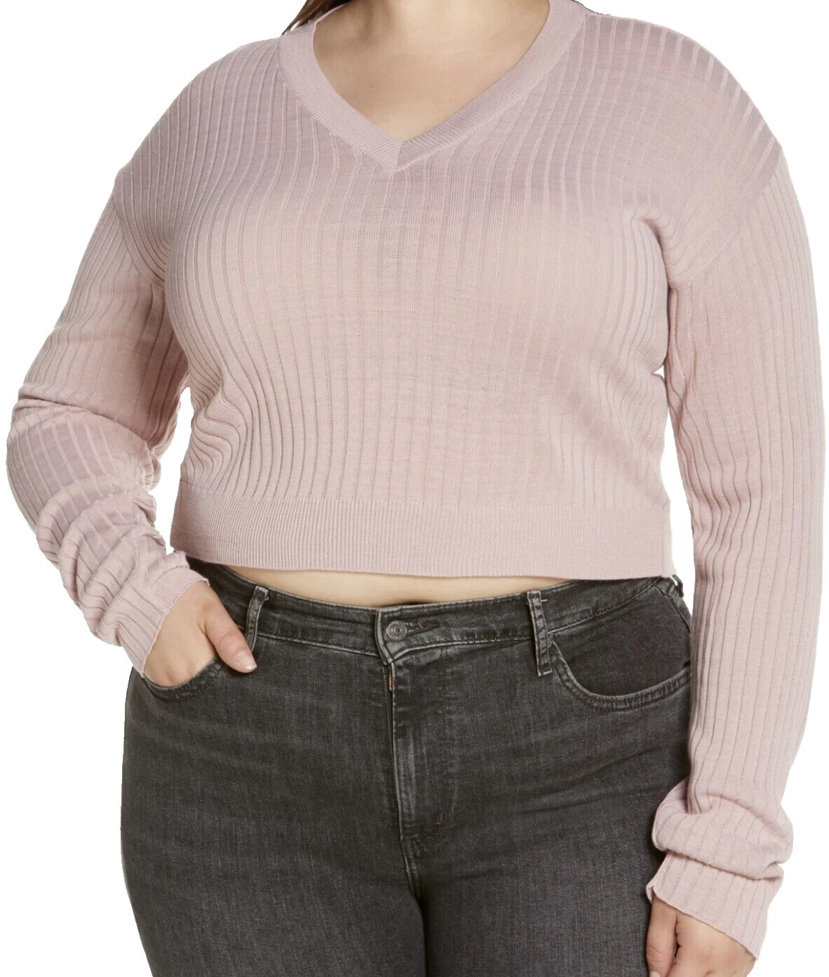 BP V-Neck Solid Sweaters for Women