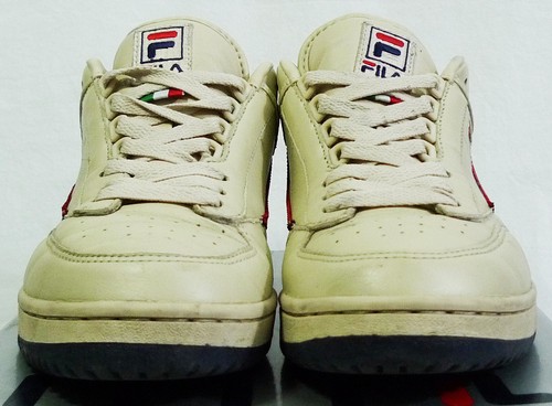 FILA T-1 Mid Cream Navy Red Sneakers size 8 - Picture 8 of 12
