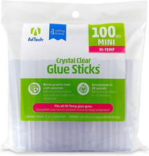 W229-34ZIP100 Mini Hot Glue Sticks, 100 Pack, Clear 100 Count 0.28 per gallon