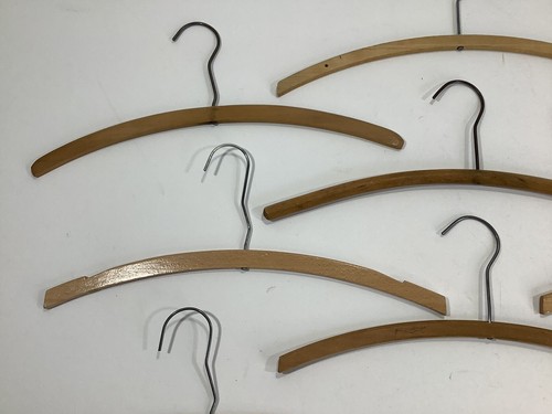 Vintage Wooden Hangers Dry Cleaners Clothing Advertising Lot of 9 Antique 1940s - Picture 12 of 13