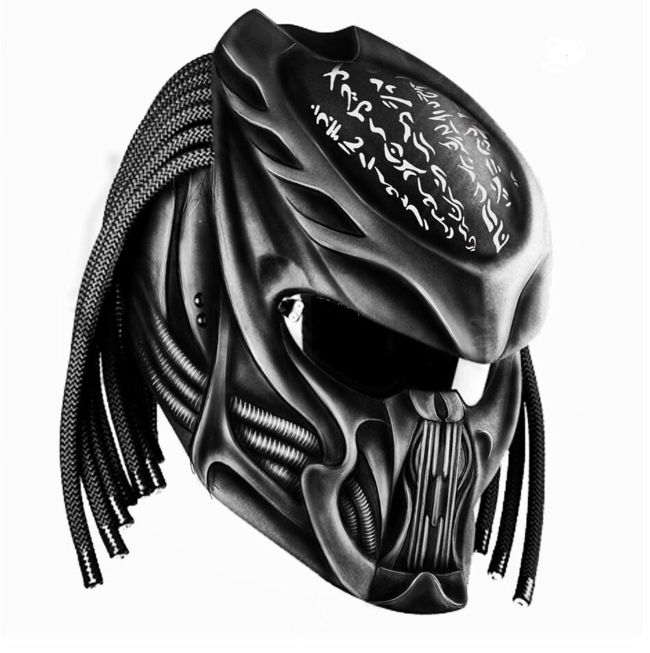 NEW DESIGN PREDATOR HELMET CUSTOM ALIEN STYLE DOT ECE CERTIFIED