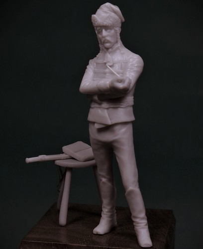 SK Miniatures Austríaco Húsar 1700 Inc. taburete 70 mm Kit MICRÓFONO BLANCO - Imagen 3 de 5