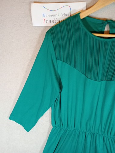 Blair Tea Dress Womens Teal Green Size 10-12 P Retro Vintage Made USA - Picture 2 of 18