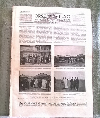 1912 before WWI ORSZAG VILAG magazine Hungary Falk Zsigmond Samu Hazai Déry Béla