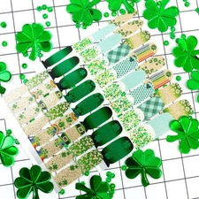 🌈 COLOR STREET 🍀 St Pattys nail polish strip NEW HTF Green Glitter Irish Gold