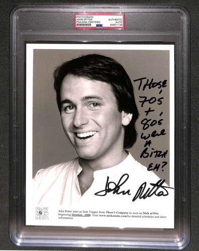 John Ritter "Great Inscription! Three's Company" Signed Autographed 8x10 PSA/DNA - 第 1/3 張圖片