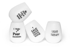 Silicone Unbreakable Wine Glasses (set Of 4), Unbreakable Rubber Drinking Cups