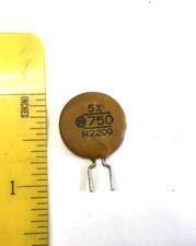 10 NOS Circle D Ceramic Disk "N2200" Capacitors 750 pfd