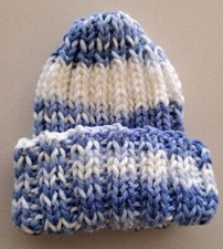 Hand Knit Stocking Hat - Child Size 2/4 years Unisex