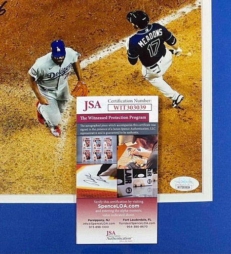 RANDY AROZARENA Autograph SIGNED 11x14 W.S. PHOTO FRAMED T.B.RAYS JSA WITNESS - Picture 6 of 8